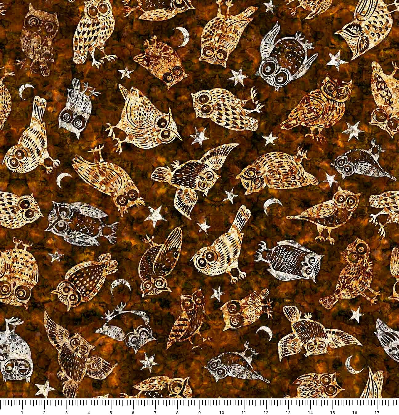 Wild Wood Owls 30896-A with inch ruler for scale
