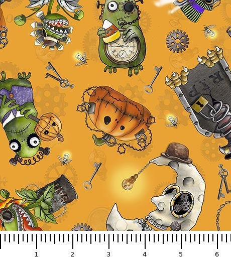 Steampunk Halloween 3 Halloween Character Toss 31221-O with inch ruler for scale