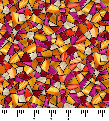 Sunlit Birds Mosaic 30795-S with inch ruler for scale
