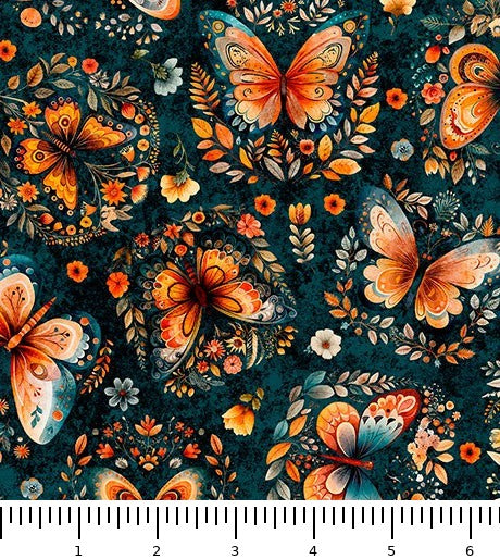 Harvest Hollow Butterflies 31986-Q with inch ruler for scale