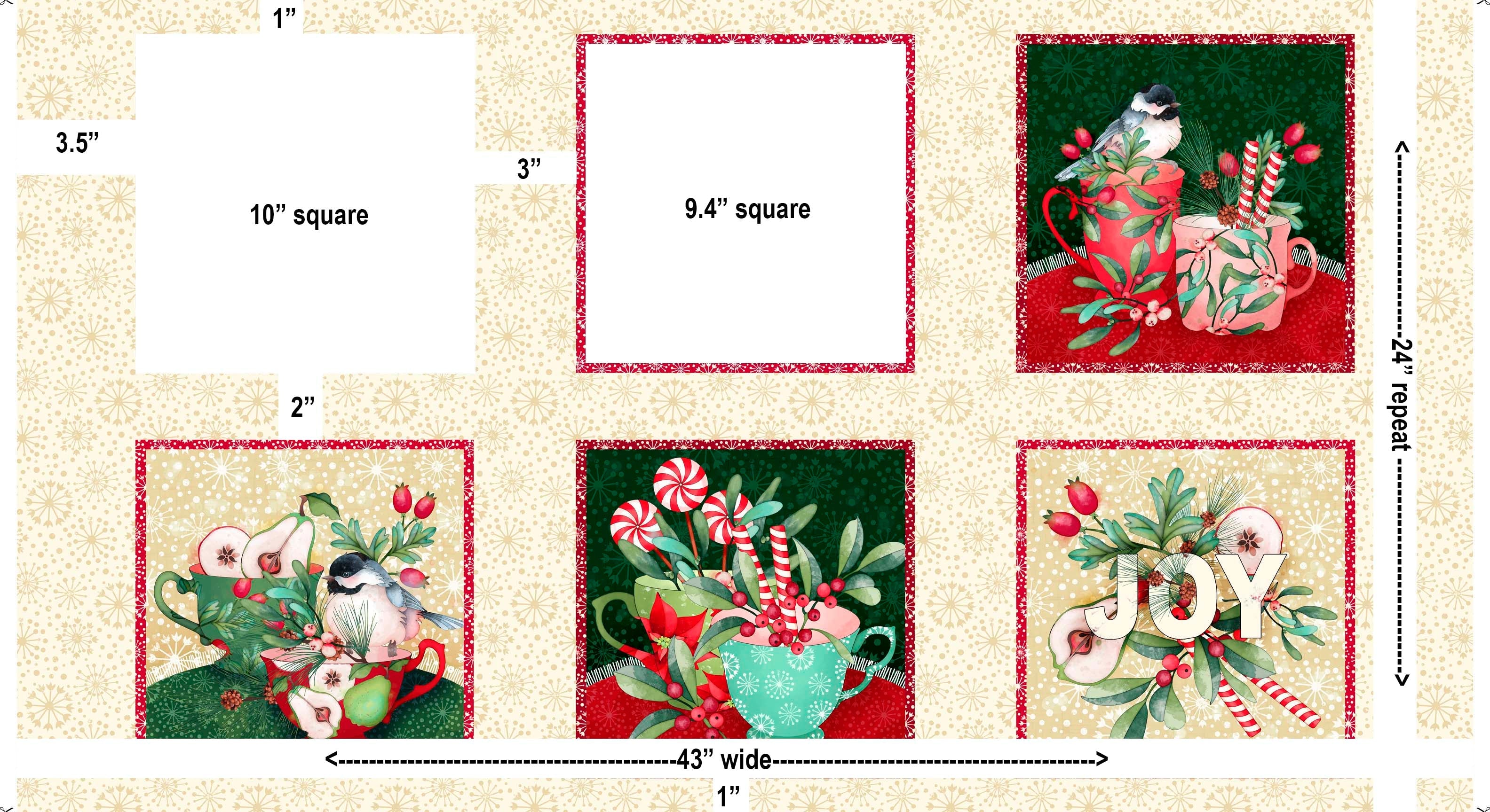 Peppermint Christmas Panel 29659 - E