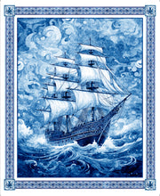 Load image into Gallery viewer, Ocean Blues Ship Panel 30854-B Show