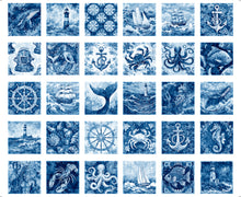 Load image into Gallery viewer, Ocean Blues Nautical Motif Patches 30855-B Show