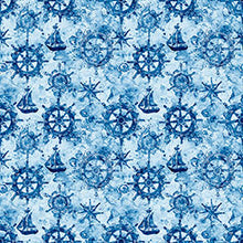 Load image into Gallery viewer, Ocean Blues Ship Wheels 30861-B