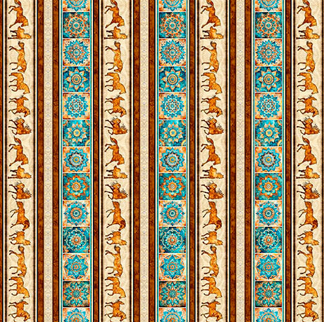 Born to Run Horse & Mandalas Border Stripe 31477-X