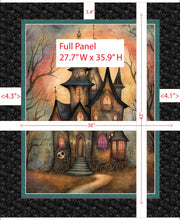 Load image into Gallery viewer, Witchypoo Haunted House Panel 31933-X measurements
