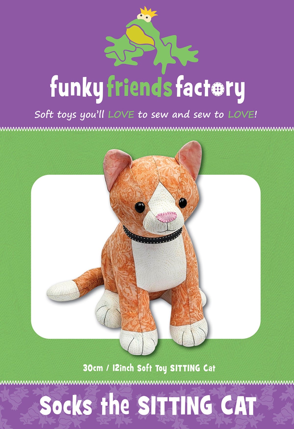 Funky Friends Factory Socks the Sitting Cat sewing pattern