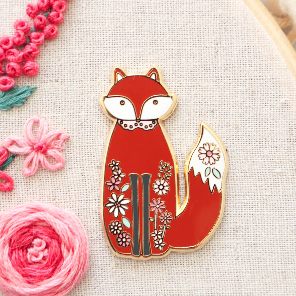Floral Fox Magnetic Needle Minder