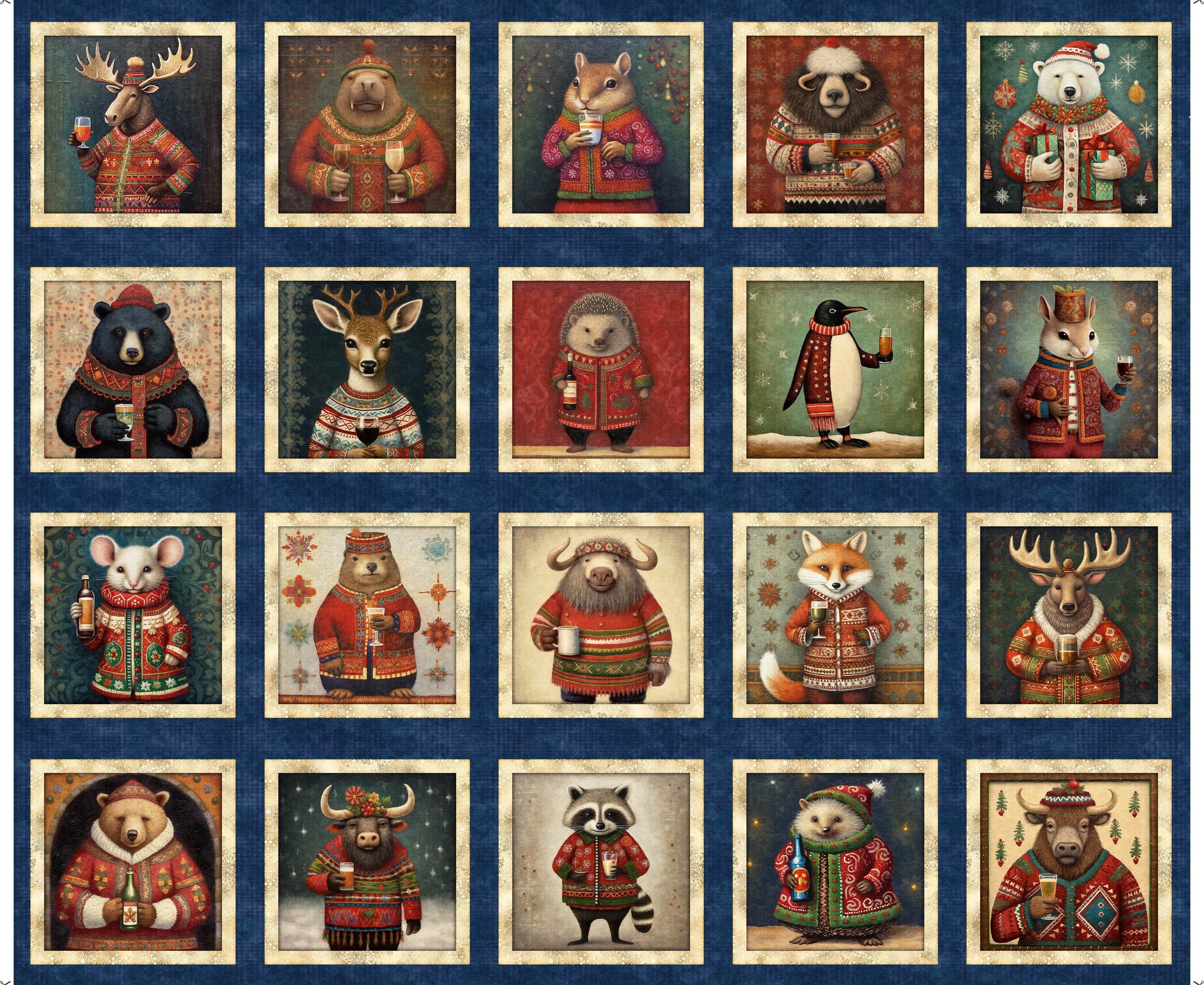 Christmas Party Animals - Party Animal Picture Patch 30401-N