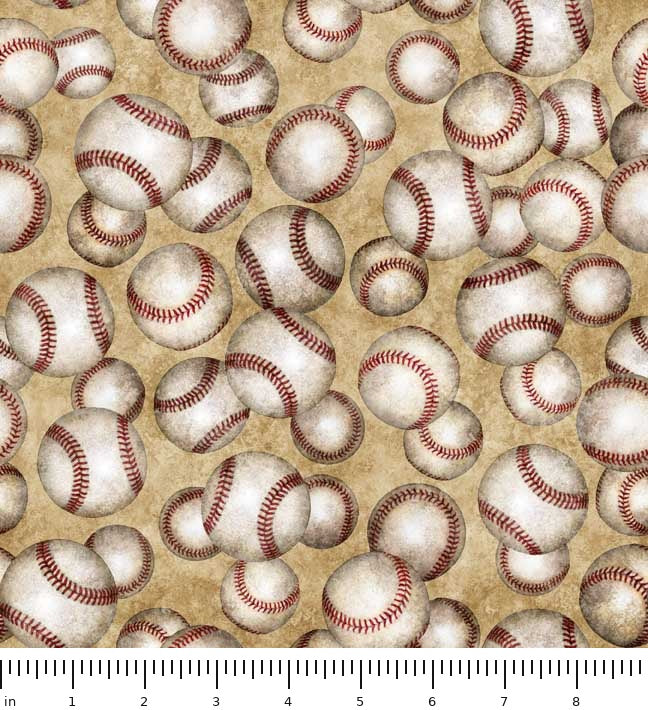 Bases Loaded Tossed Baseballs 30346-A with ruler for scale