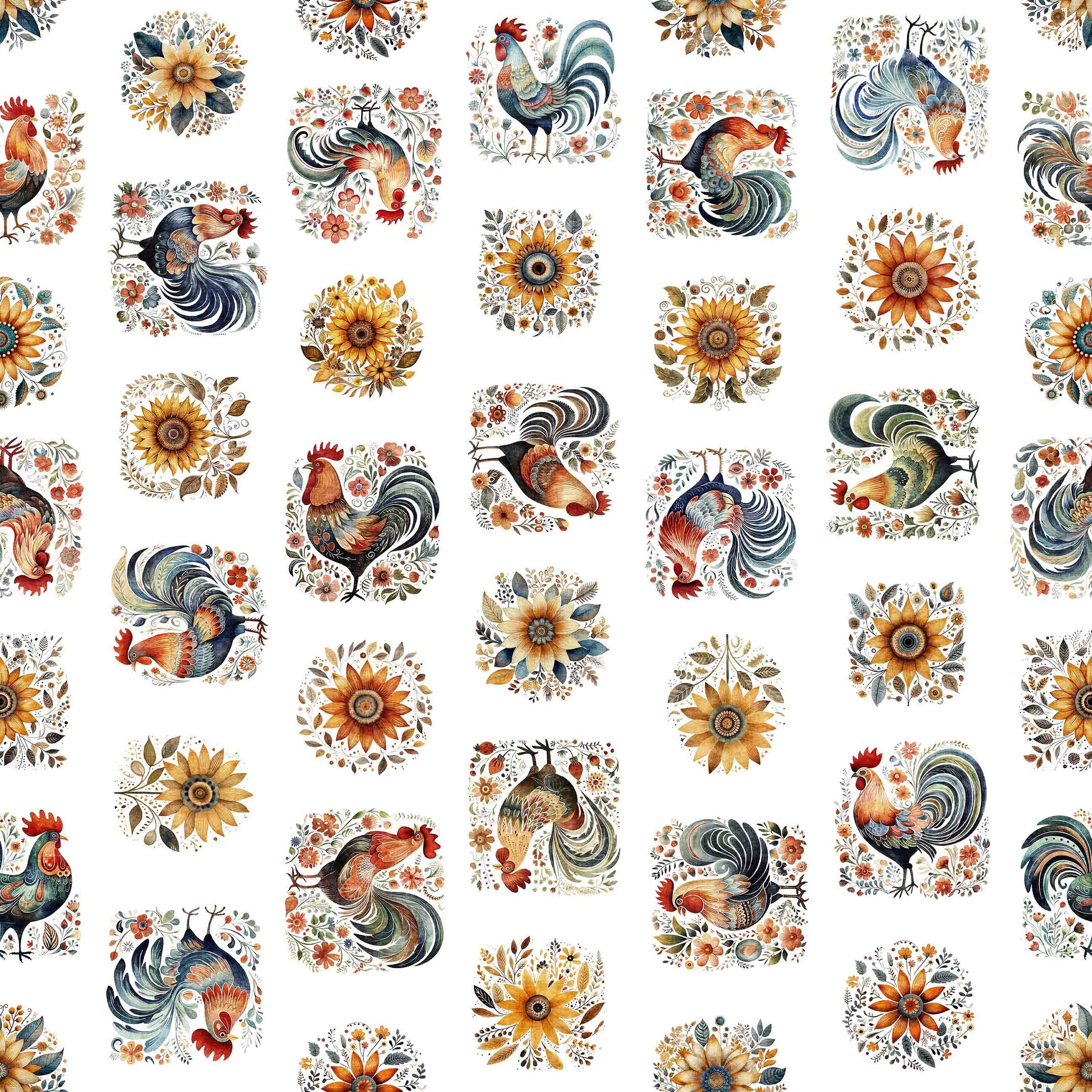 Poultry in Motion Roosters and Sunflowers 30842-Z