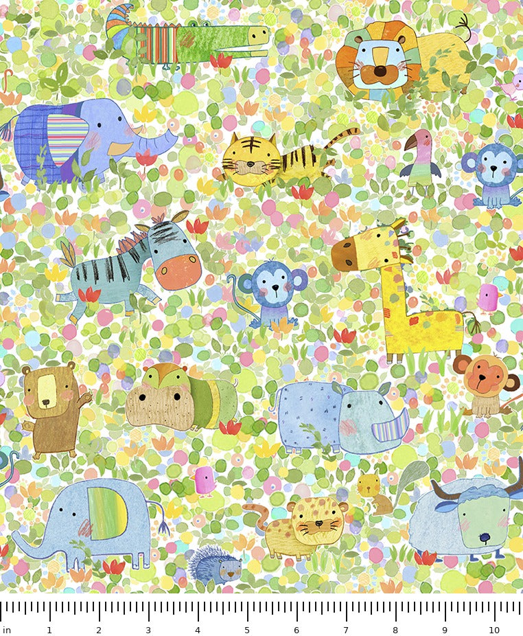 Jungle Friends Baby Jungle Animals 31384-Z with ruler for scale
