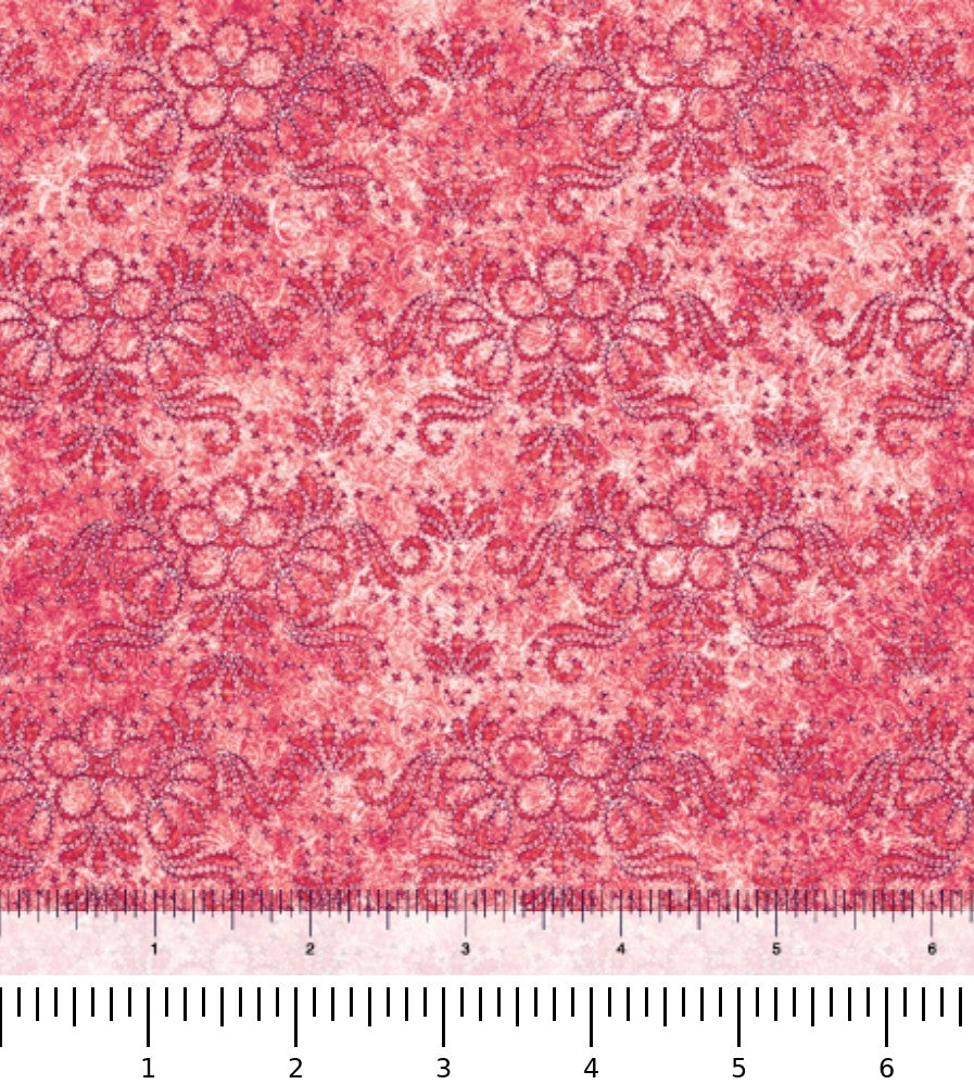 In Stitches Stiched Floral 30661-P with inch ruler for scale