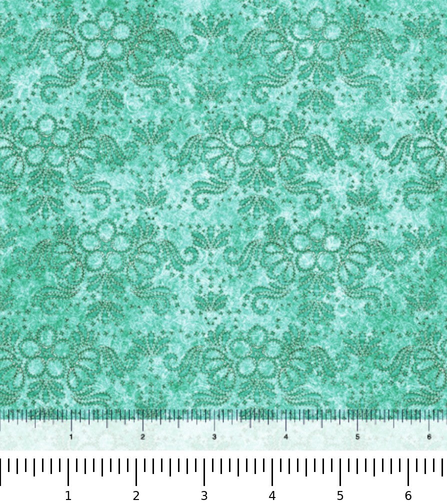 In Stitches Stiched Floral 30661-H with inch ruler for scale