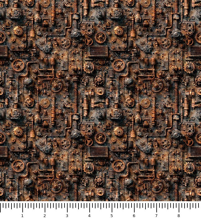 Steam & Steel Train Mechanical 31638-T with inch ruler for scale