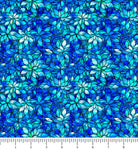 Royale Packed Floral 31829-B Blue with inch ruler for scale
