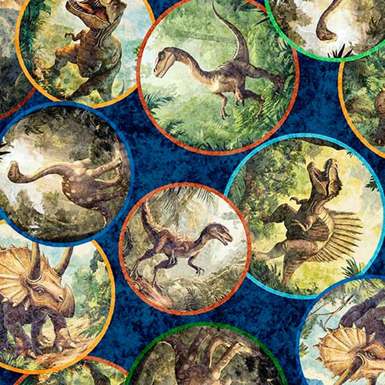 Savage Kingdom Dinosaur Medallions 31735-N Navy