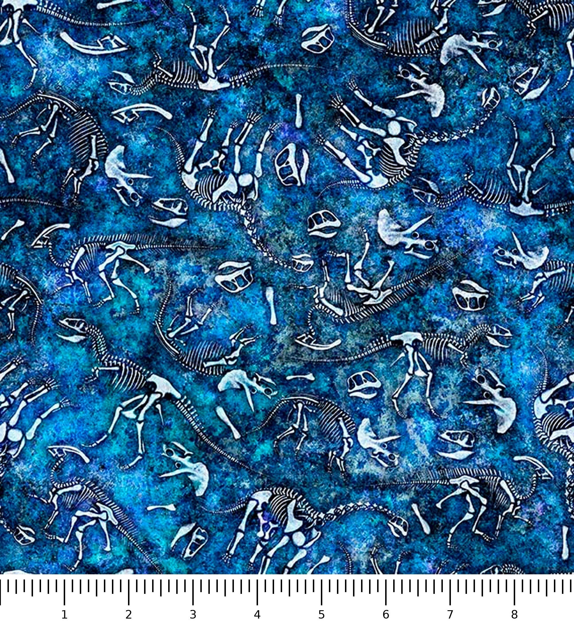 Savage Kingdom Dino Bones 31737-B Blue with inch ruler for scale