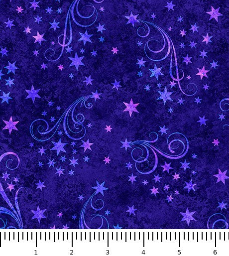 Happy Haunting Star Swirls 31048-V with inch ruler for scale