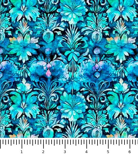 Fantasia Decorative Floral 30973-Q with inch ruler for scale