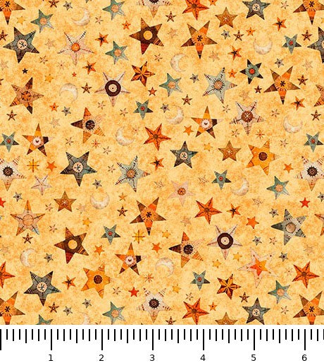 A Haunting We Will Go Stars & Moons 31948-O with inch ruler for scale