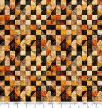 Load image into Gallery viewer, A Haunting We Will Go Checkerboard Geo 31950-O with inch ruler for scale
