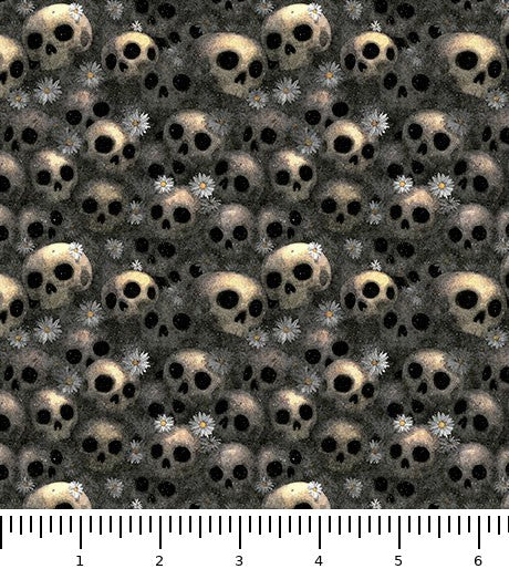 Witchypoo Skulls 31940-K with inch ruler for scale