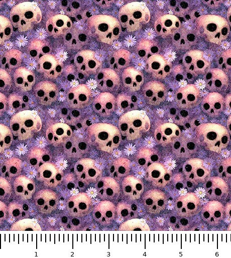Witchypoo Skulls 31940-V with inch ruler for scale