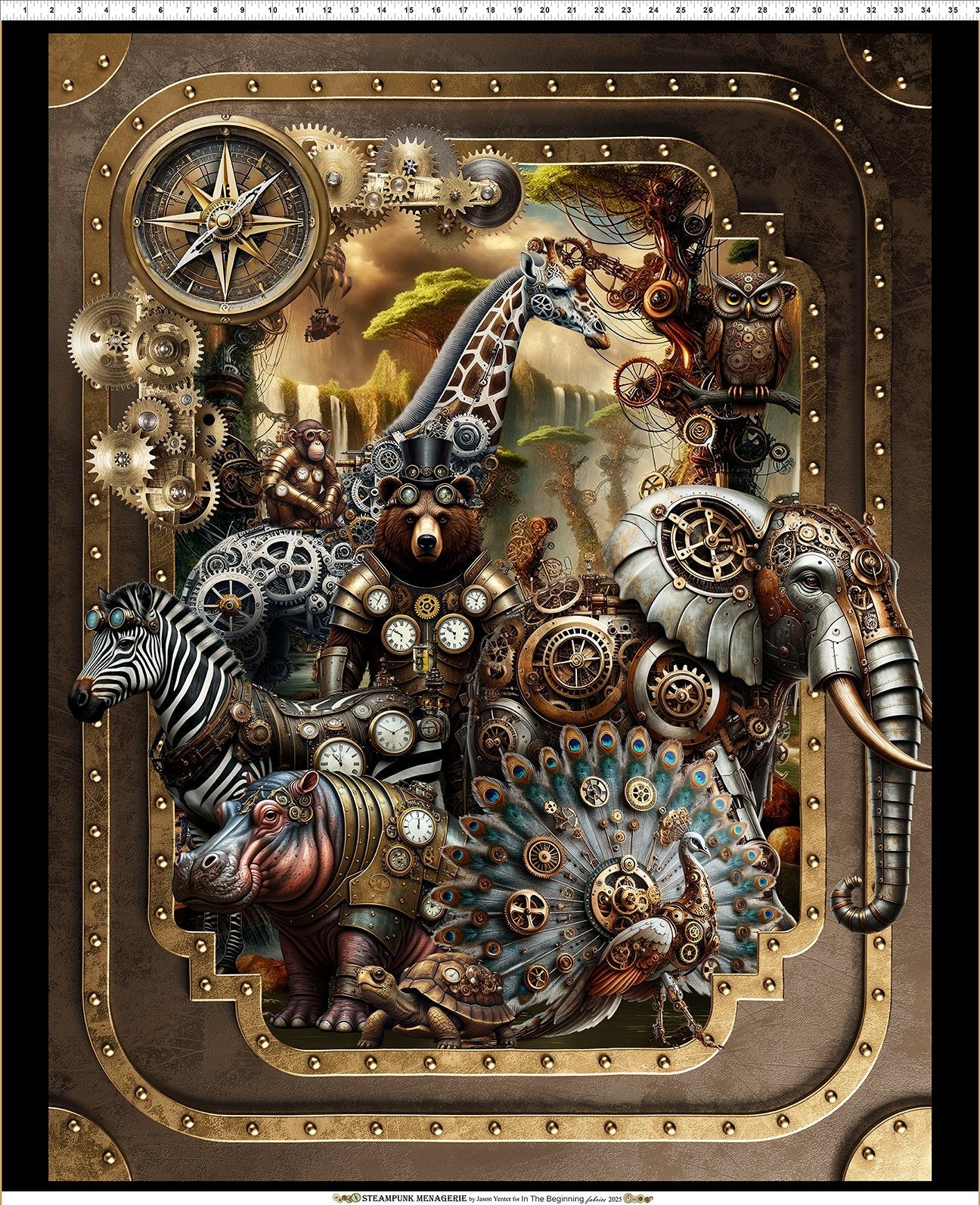 Steampunk Menagerie 1ST-1 Large Panel