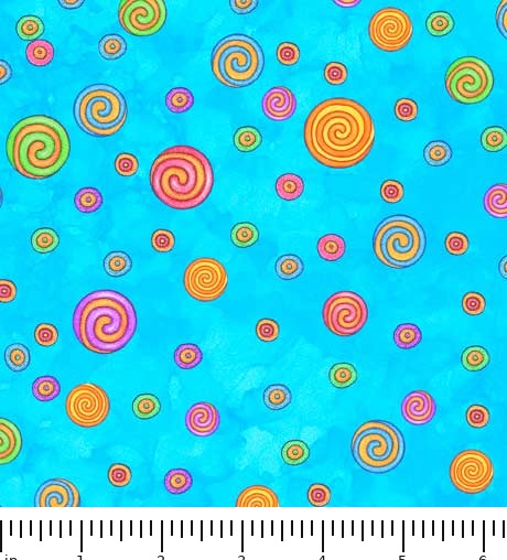 Sunbright Swirly Dots 28928-Q with ruler for scale