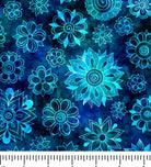 Bohemian Dreams Flower Toss 29019-W with ruler for scale