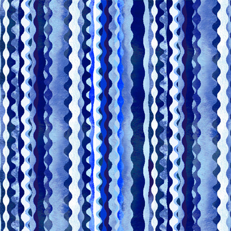 Blossoms of Blue Ric Rac Stripe 29870-B