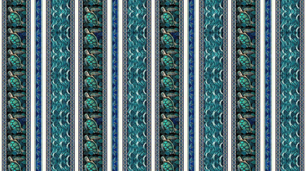 Endless Blues Sea Turtle Decorative Stripe 30042-Q