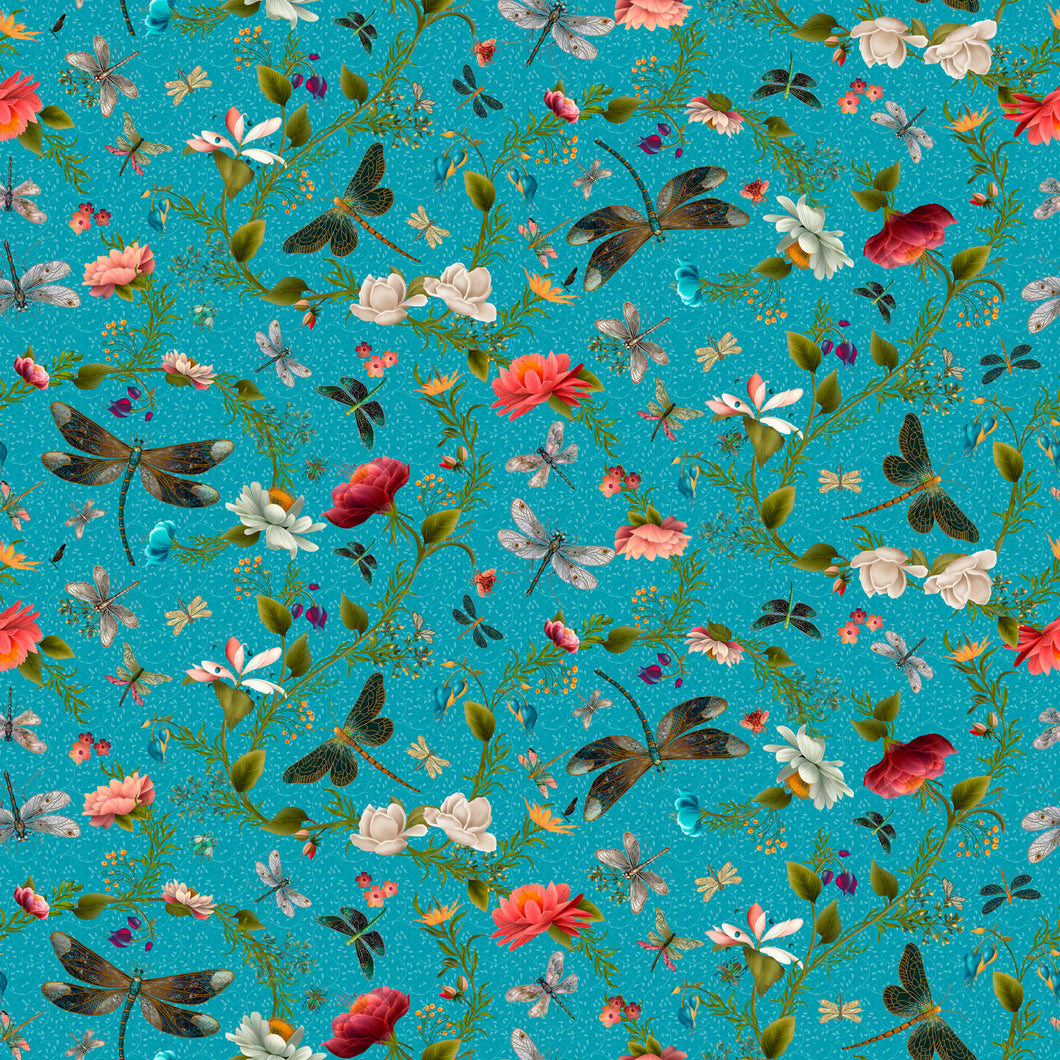 Dragonfly Garden Dragonfly & Floral Toss 30632-Q