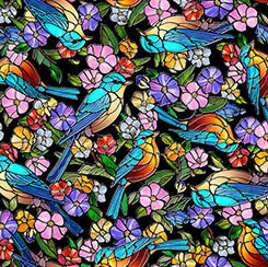 Sunlit Birds Stained Glass Birds & Floral 30793-J – Lala and Mer