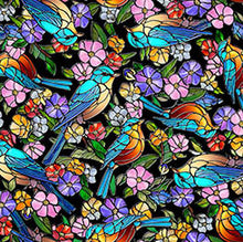 Load image into Gallery viewer, Sunlit Birds Stained Glass Birds &amp; Floral 30793-J
