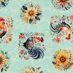 Poultry in Motion Roosters and Sunflowers 30842-H