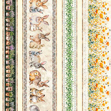 Load image into Gallery viewer, Hunny Bunny Bunny &amp; Floral Border Stripe 30977-X

