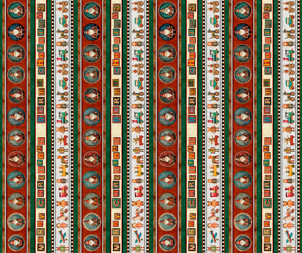 Santa's Workshop Merry Christmas Stripe 31073-X
