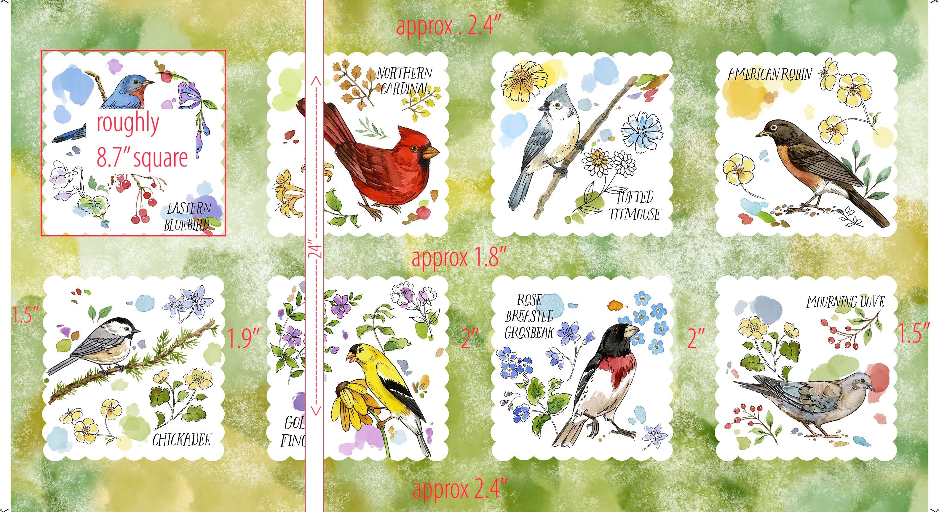 Drawn to Birds Bird Picture Patches 31134-H