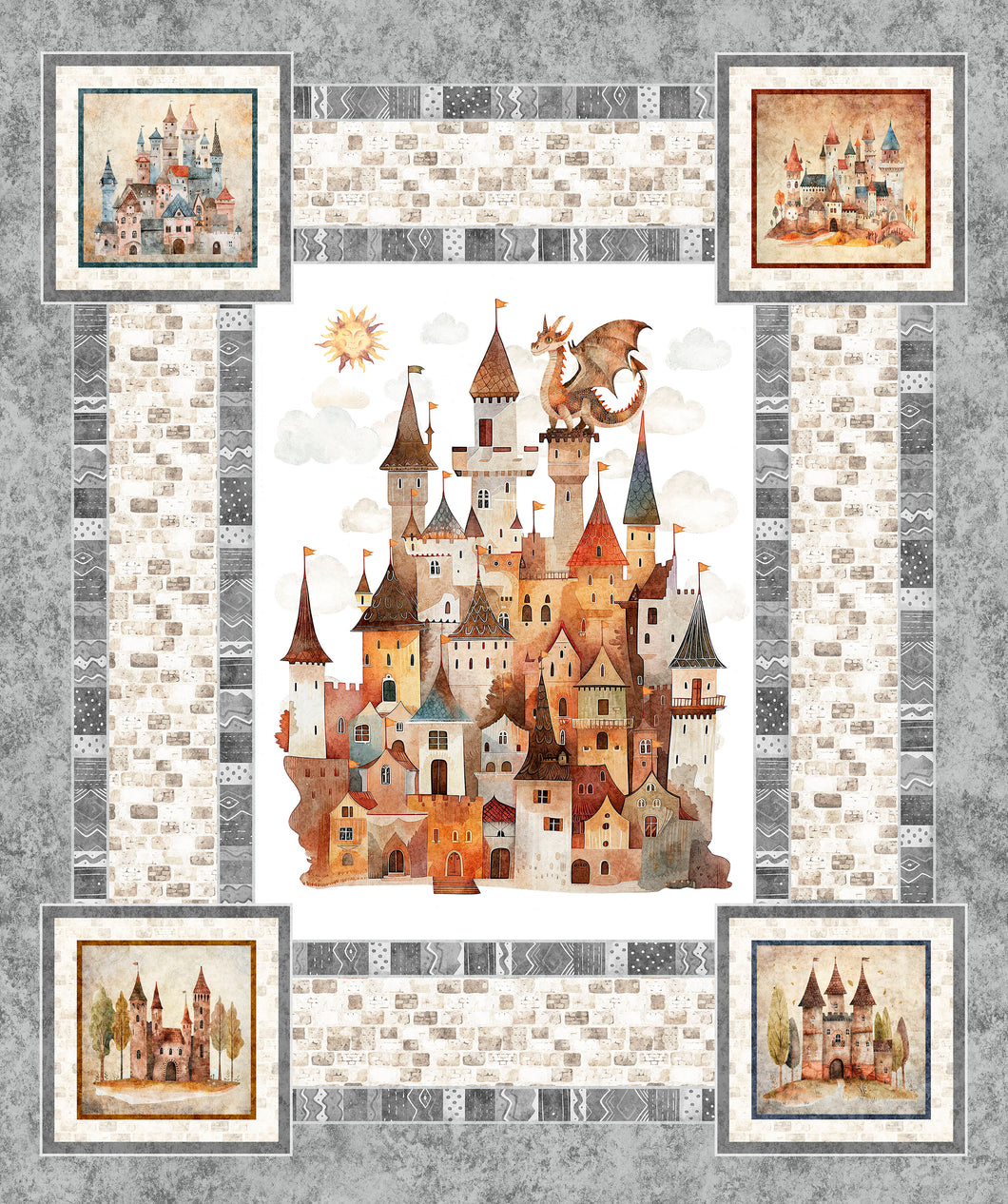 Dragon Dreams Castle & Baby Dragon Panel 31146-K