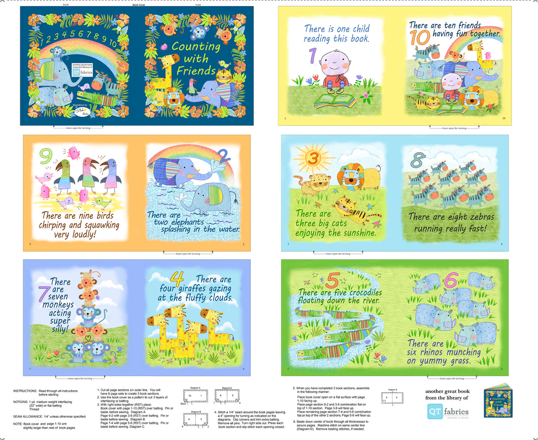 Jungle Friends Counting with Friends Book Panel 31390-X