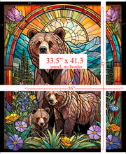 Load image into Gallery viewer, Sunlit Bears Stained Glass Bear Panel 31561-X
