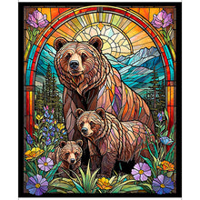 Load image into Gallery viewer, Sunlit Bears Stained Glass Bear Panel 31561-X
