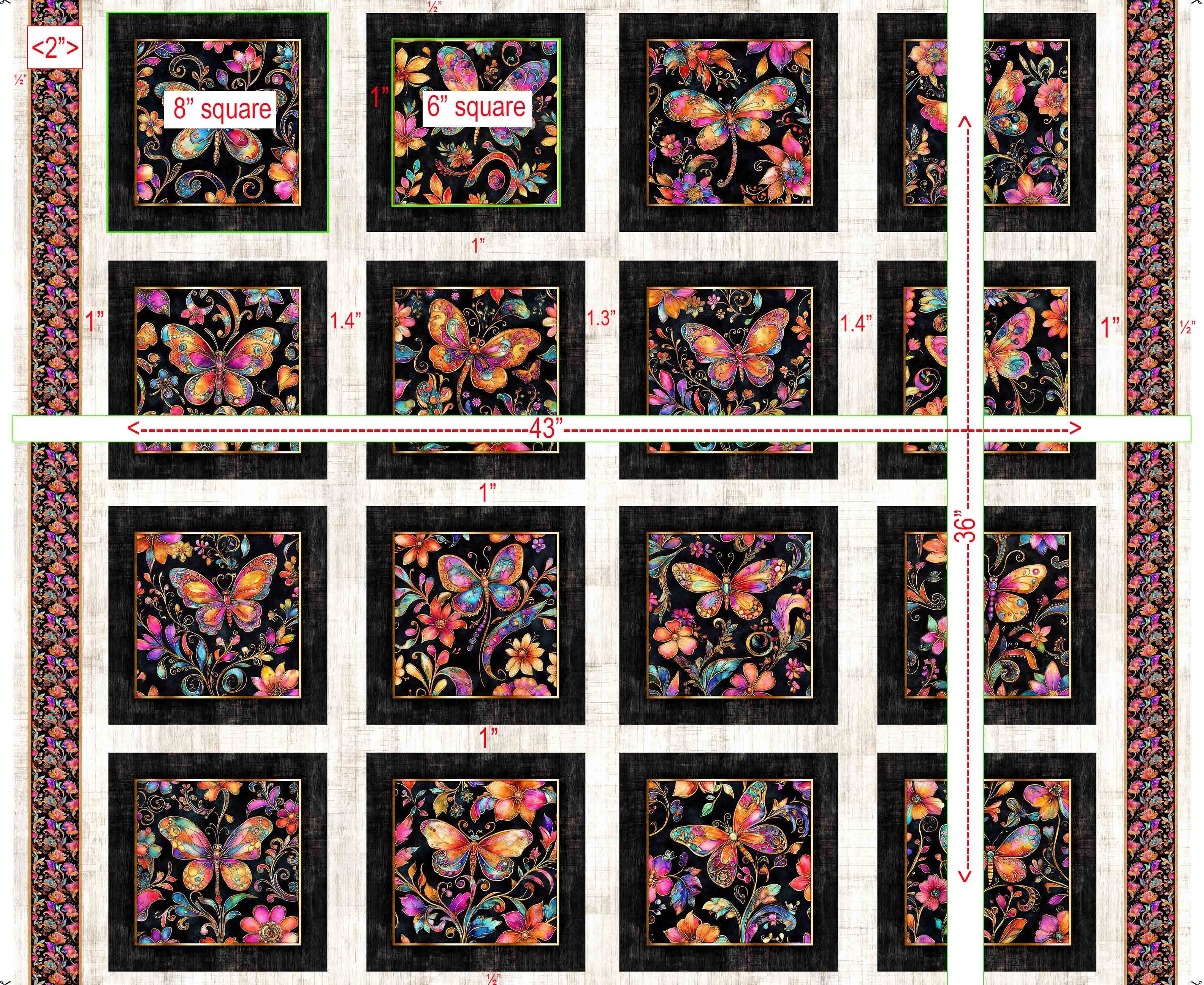 Fluttering Gardens panel measurements