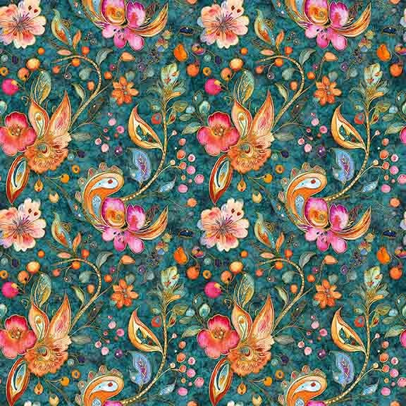 Fluttering Gardens Butterfly Floral Paisley 31731-Q