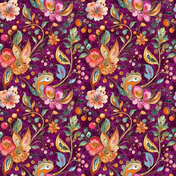 Fluttering Gardens Butterfly Floral Paisley 31731-V
