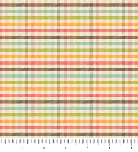Chickens in the Meadow Gingham 31822-X print scale with ruler
