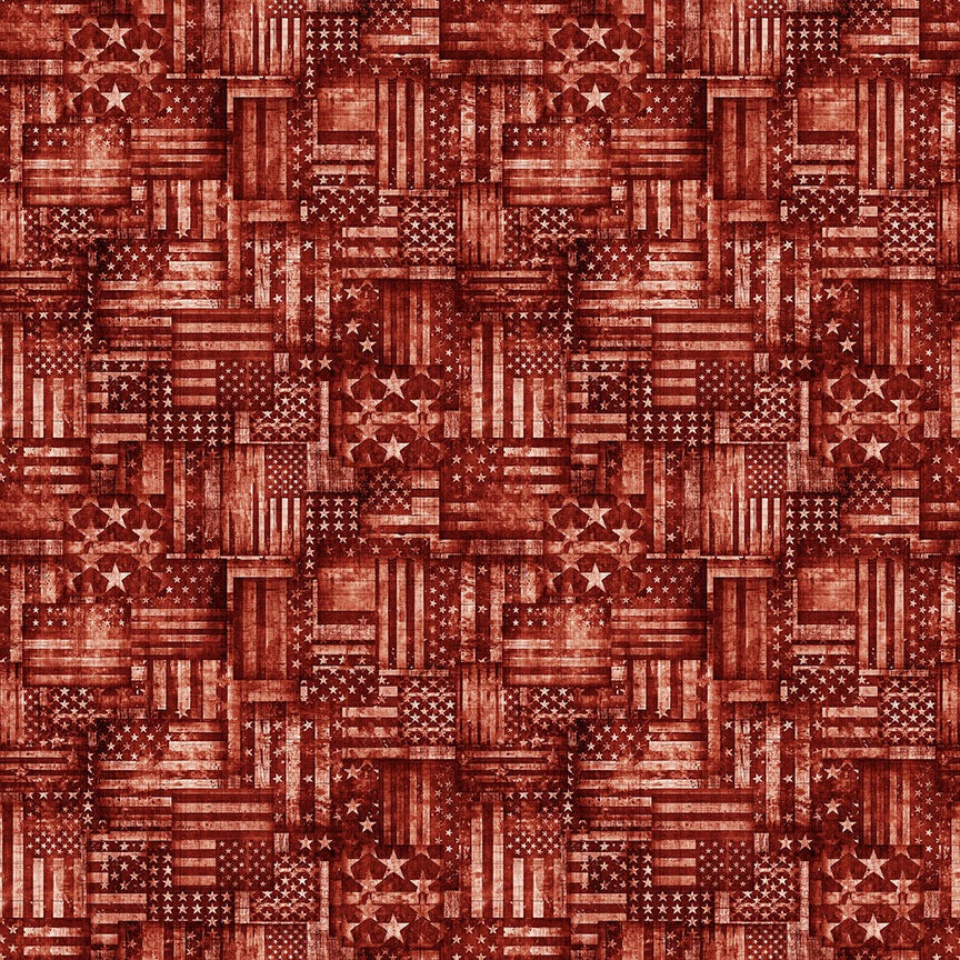 American Country Flag Patchwork 31995-R Red