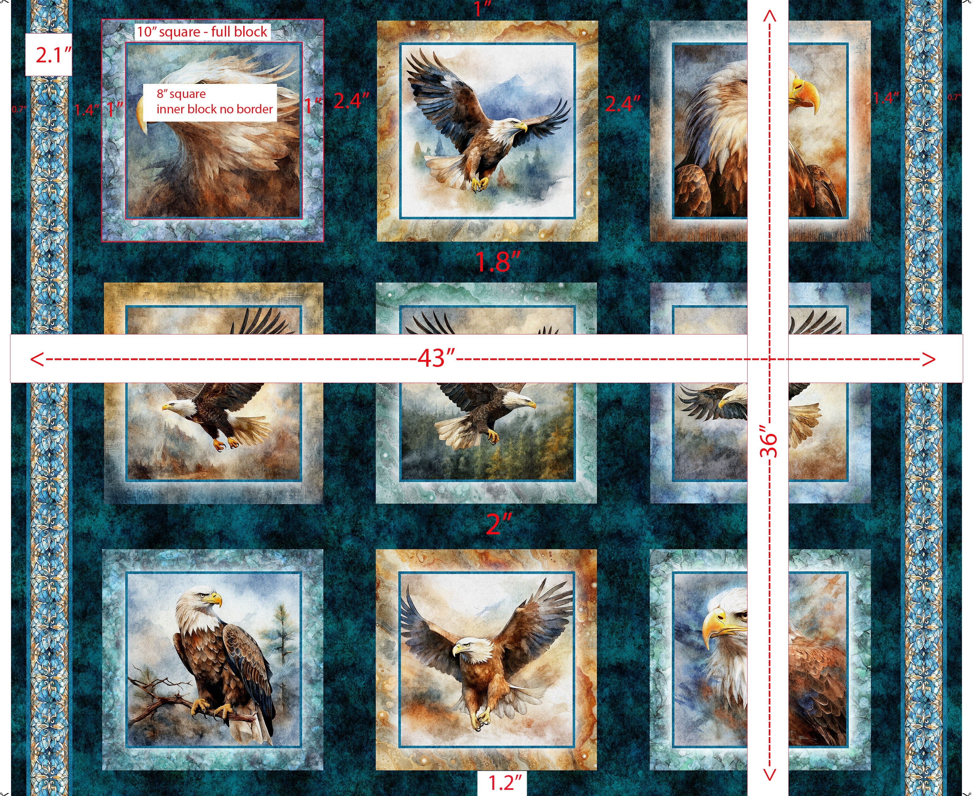 Skyward Eagle Picture Patches 32005-W panel measurements